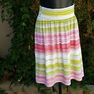 Pink, green and white skirt